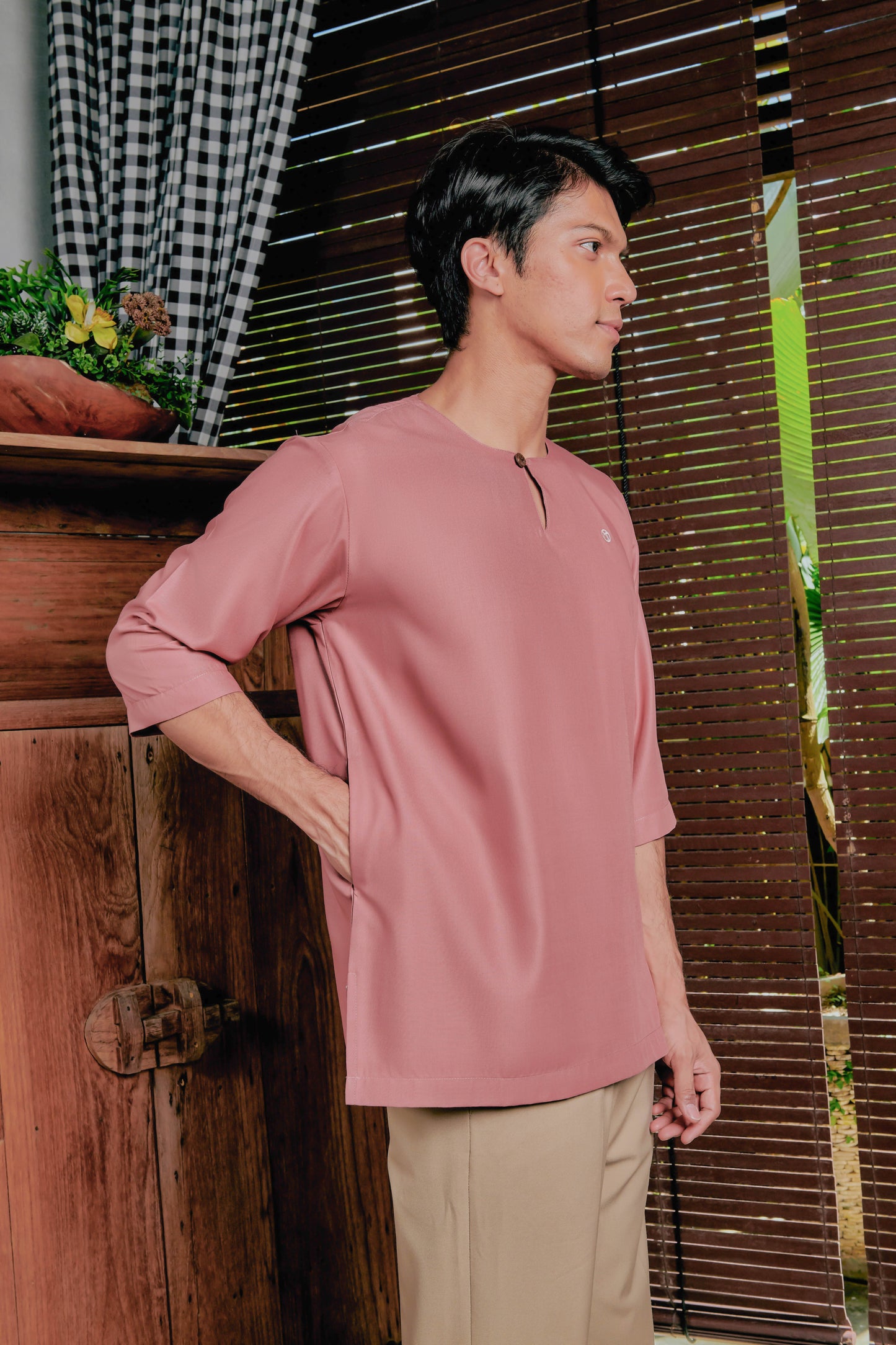 Kurta Nusantara Relaxed Fit - Turkish Rose
