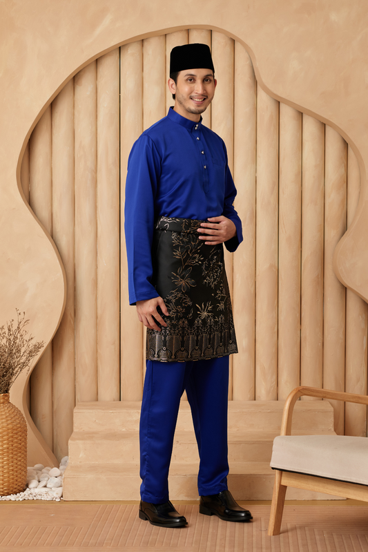 Baju Melayu Cekak Musang Regular Fit - Royal Blue