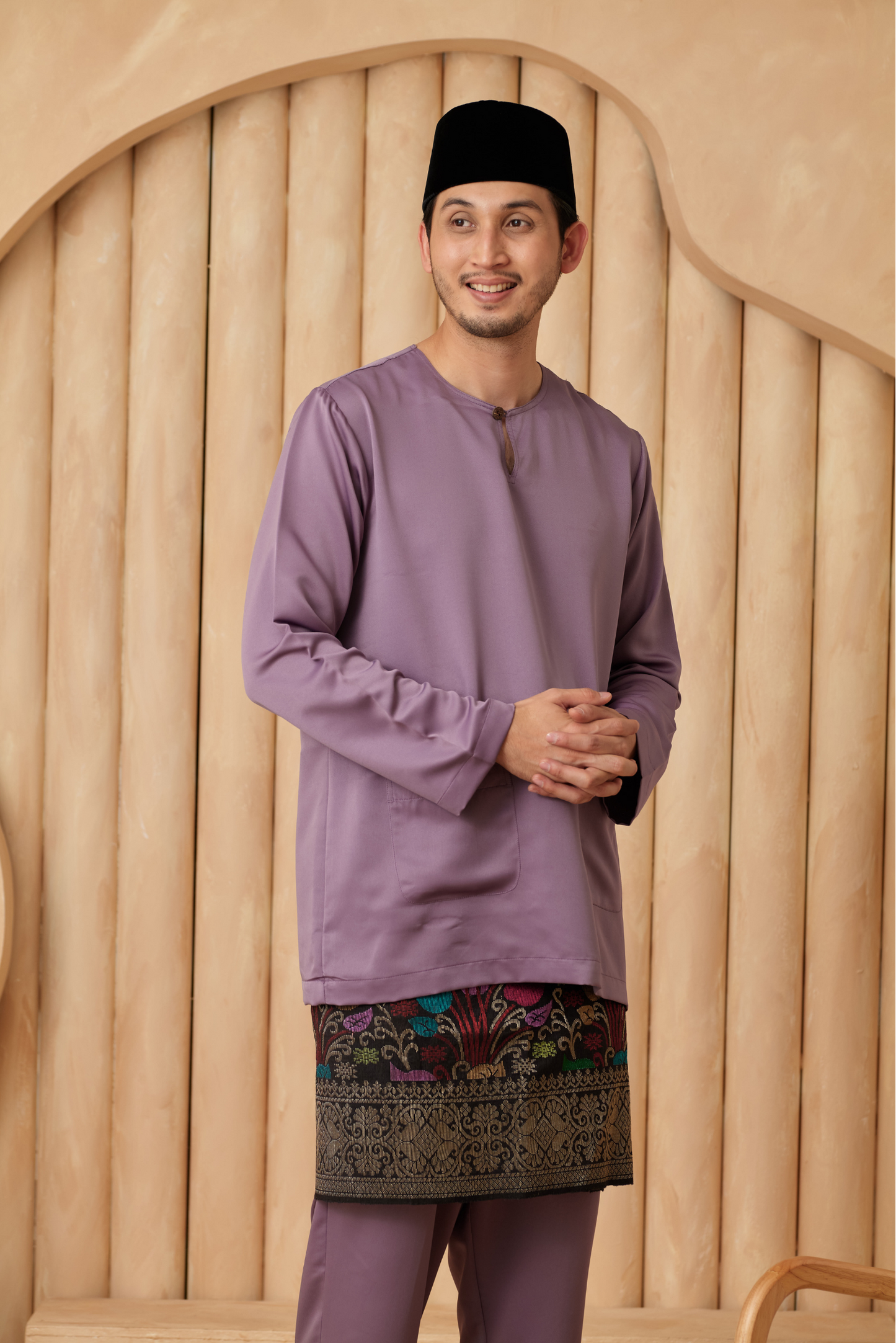 Baju Melayu Teluk Belanga Regular Fit - Mauve Purple