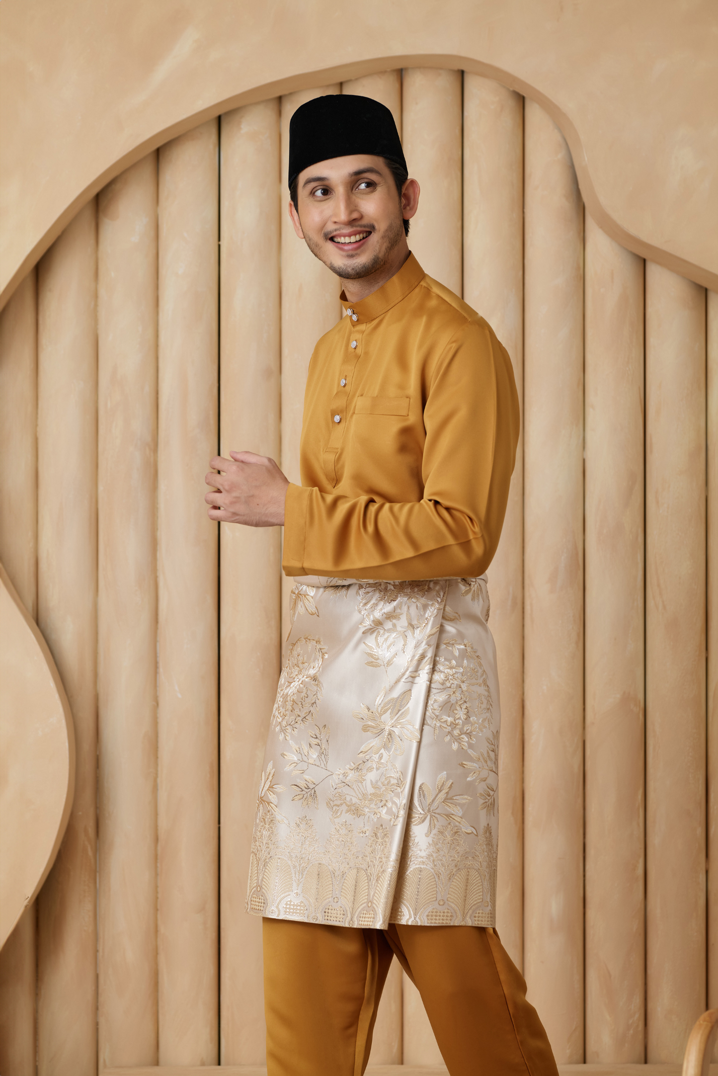 Baju Melayu Cekak Musang Regular Fit - Mustard