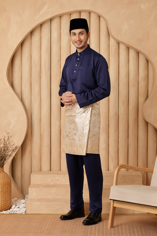 Baju Melayu Cekak Musang Regular Fit - Navy Blue