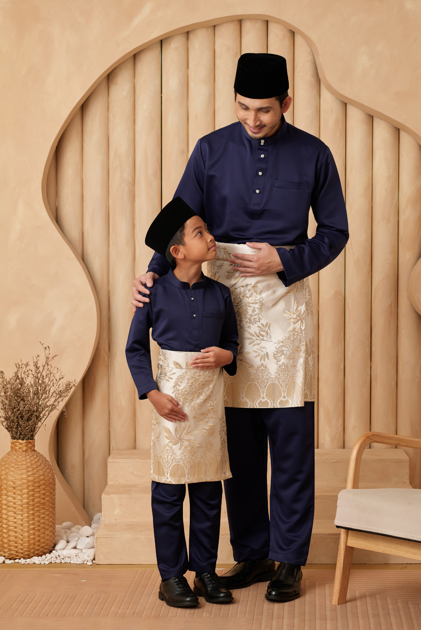 Baju Melayu Cekak Musang Regular Fit - Navy Blue