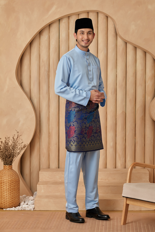 Baju Melayu Cekak Musang Regular Fit - Baby Blue