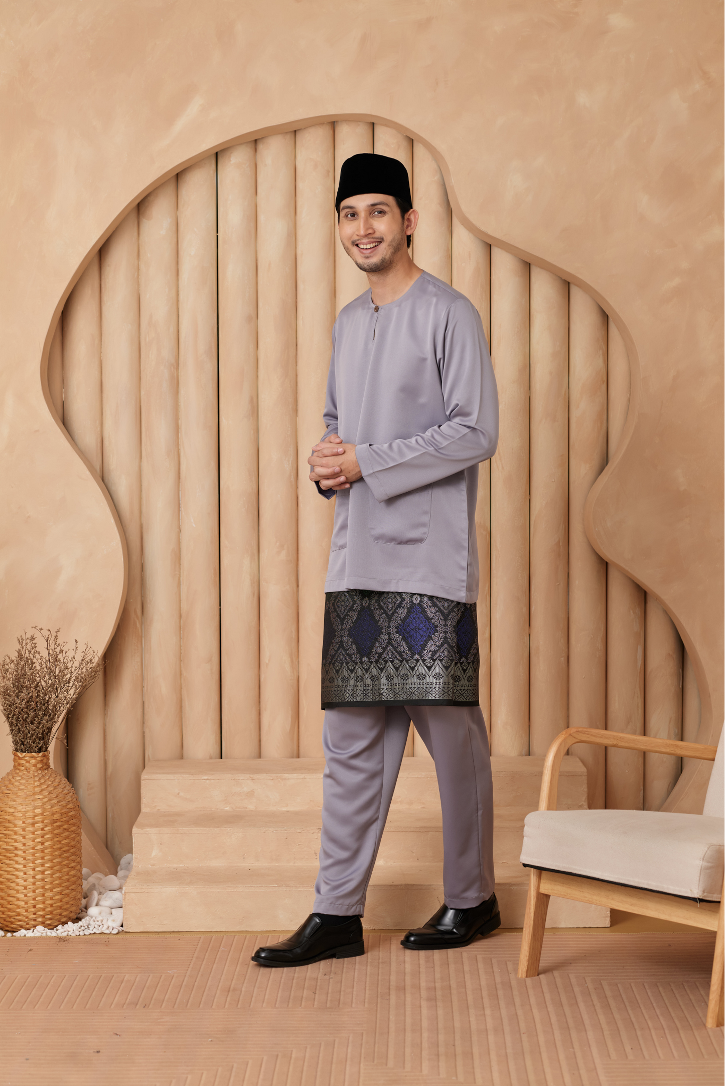 Baju Melayu Teluk Belanga Regular Fit - Cloud Grey