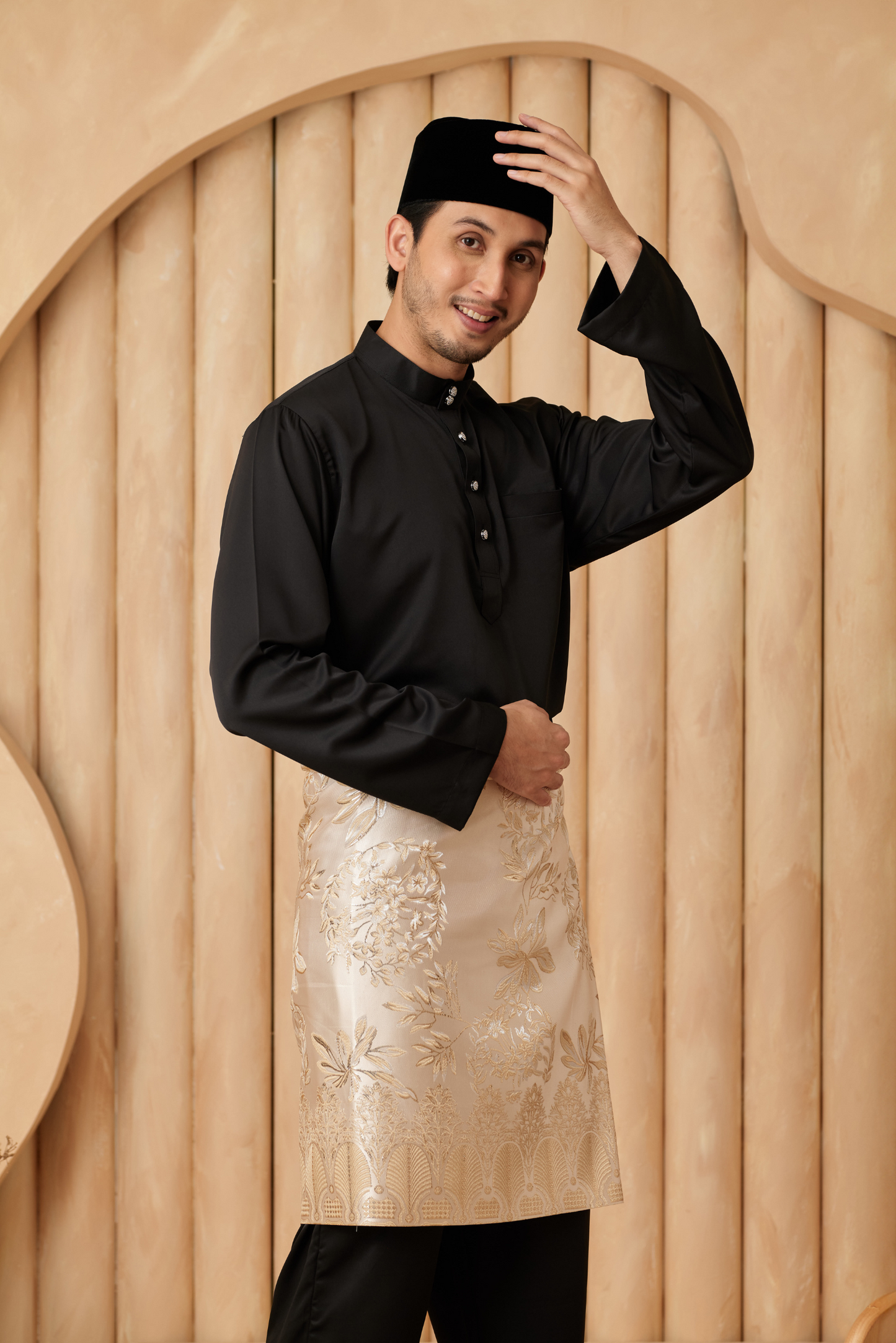 Baju Melayu Cekak Musang Regular Fit - Black