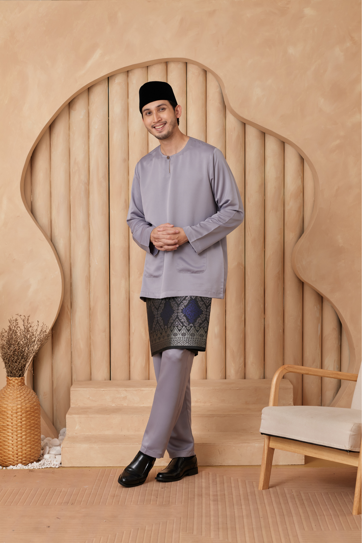 Baju Melayu Teluk Belanga Regular Fit - Cloud Grey