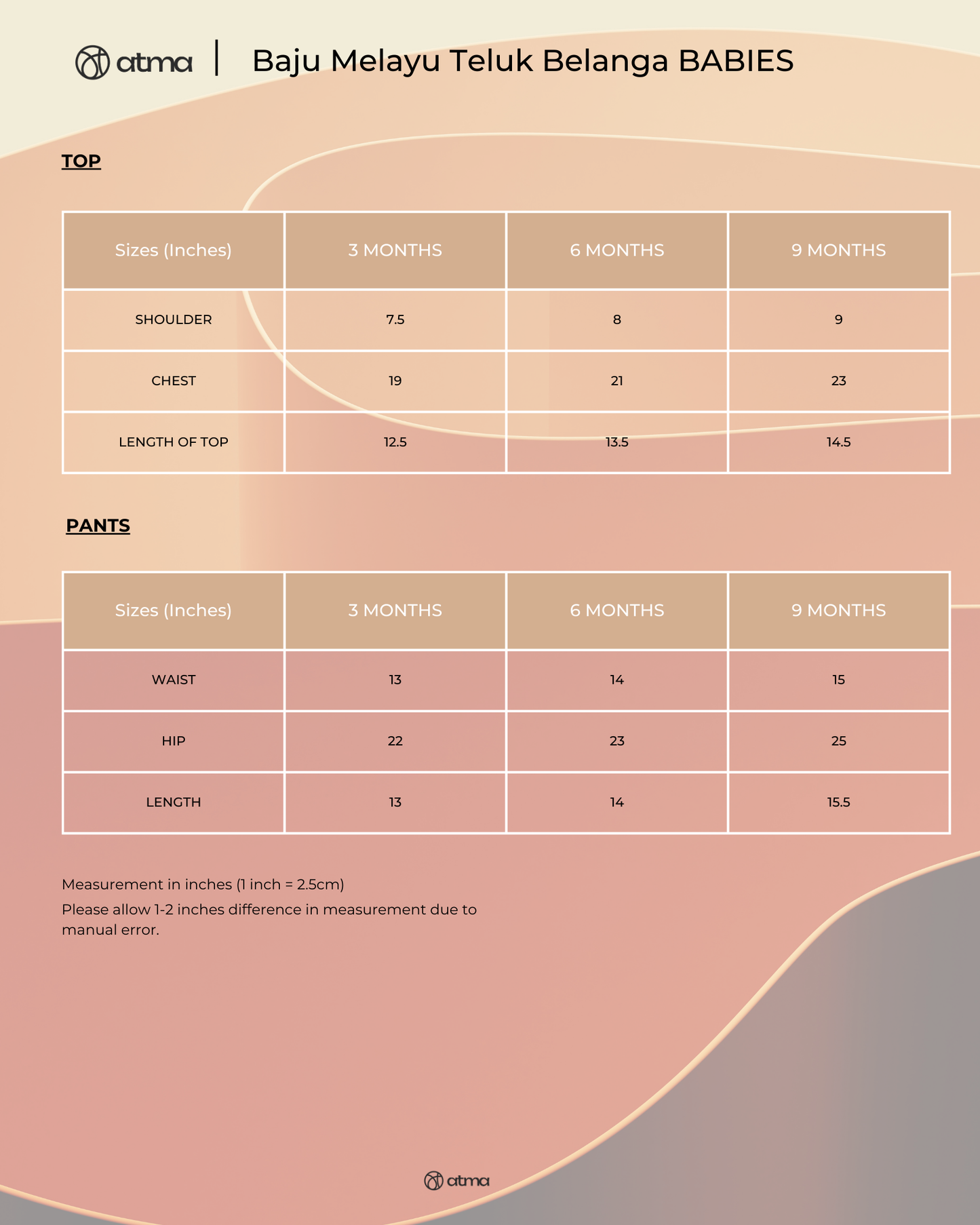 3/4 Baju Melayu BABIES Teluk Belanga Modern - Cream