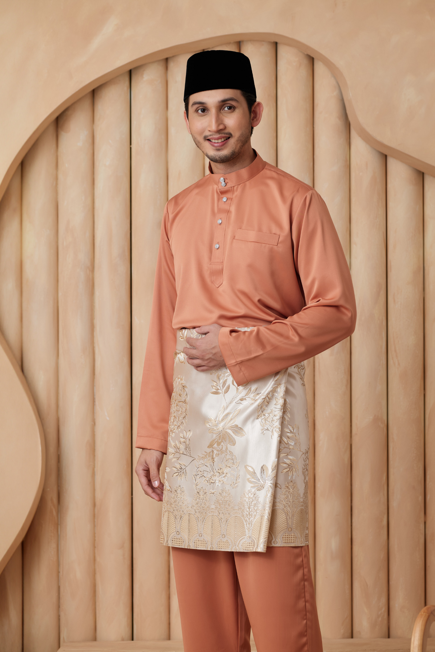Baju Melayu Cekak Musang Regular Fit - Copper