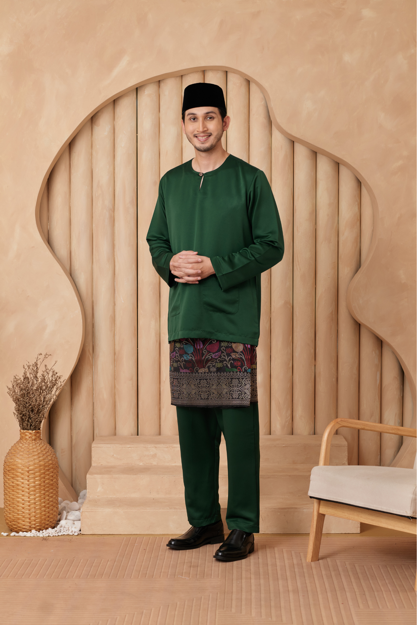 Baju Melayu Teluk Belanga Regular Fit - Emerald Green