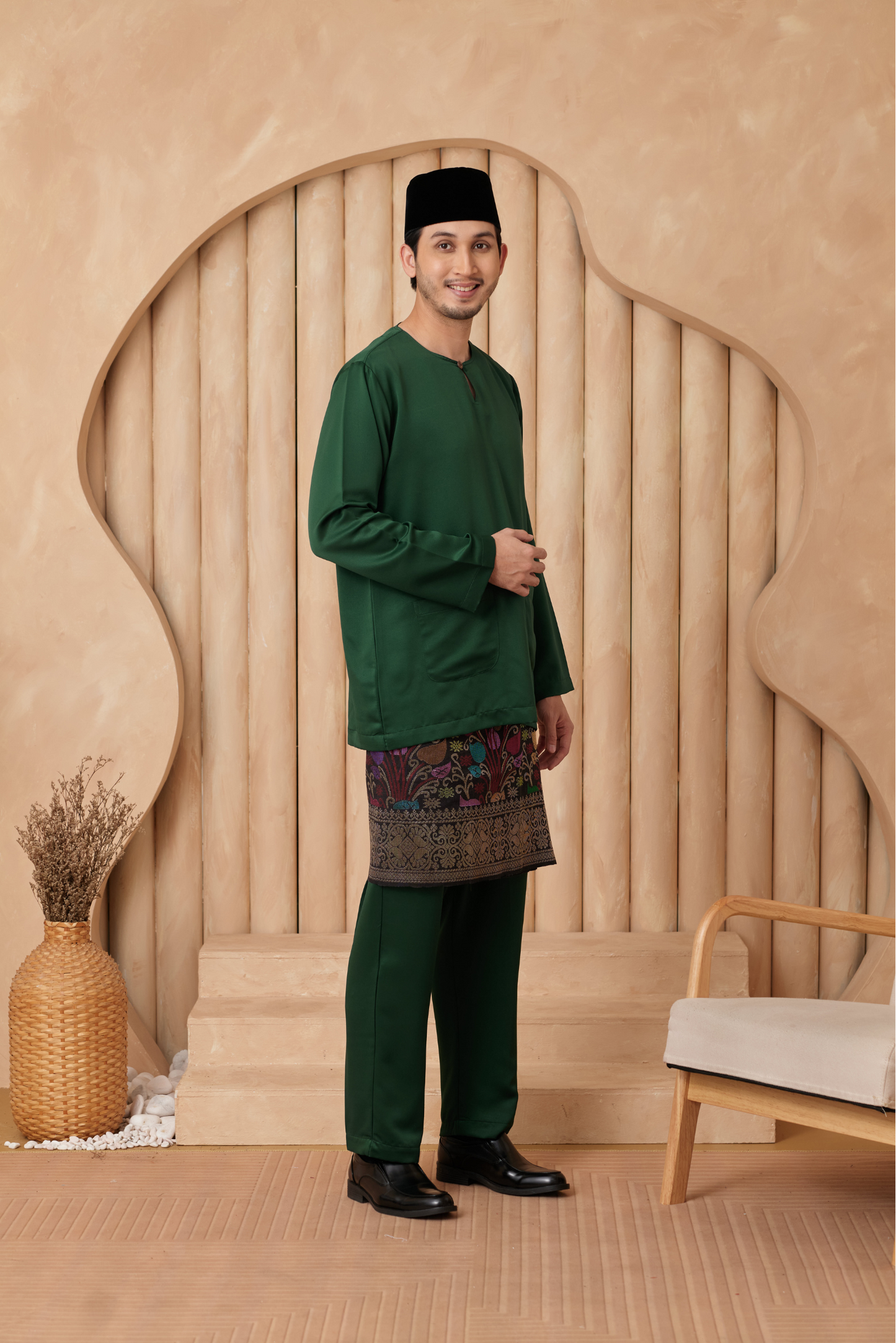 Baju Melayu Teluk Belanga Regular Fit - Emerald Green