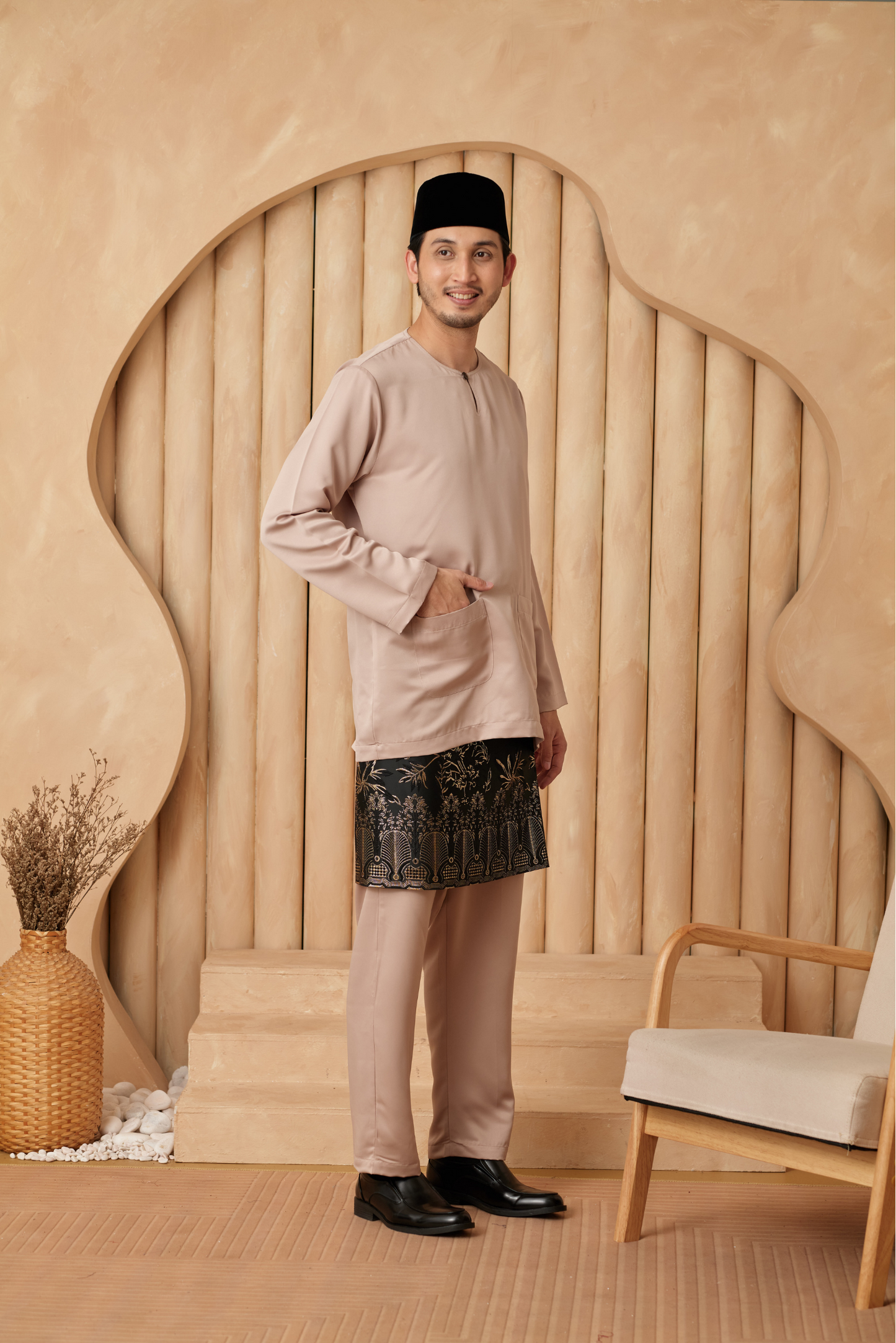 Baju Melayu Teluk Belanga Regular Fit - Champagne