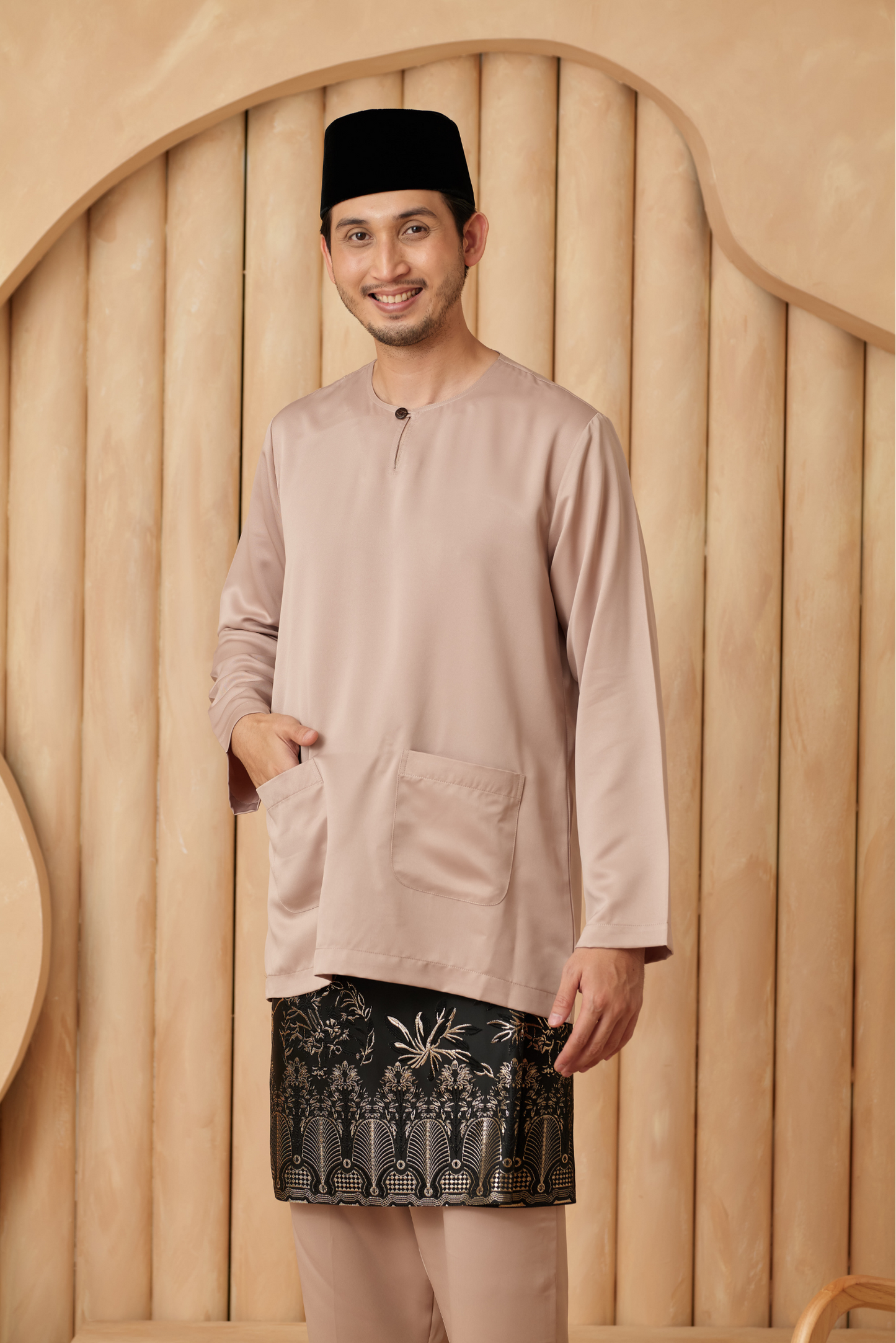 Baju Melayu Teluk Belanga Regular Fit - Champagne