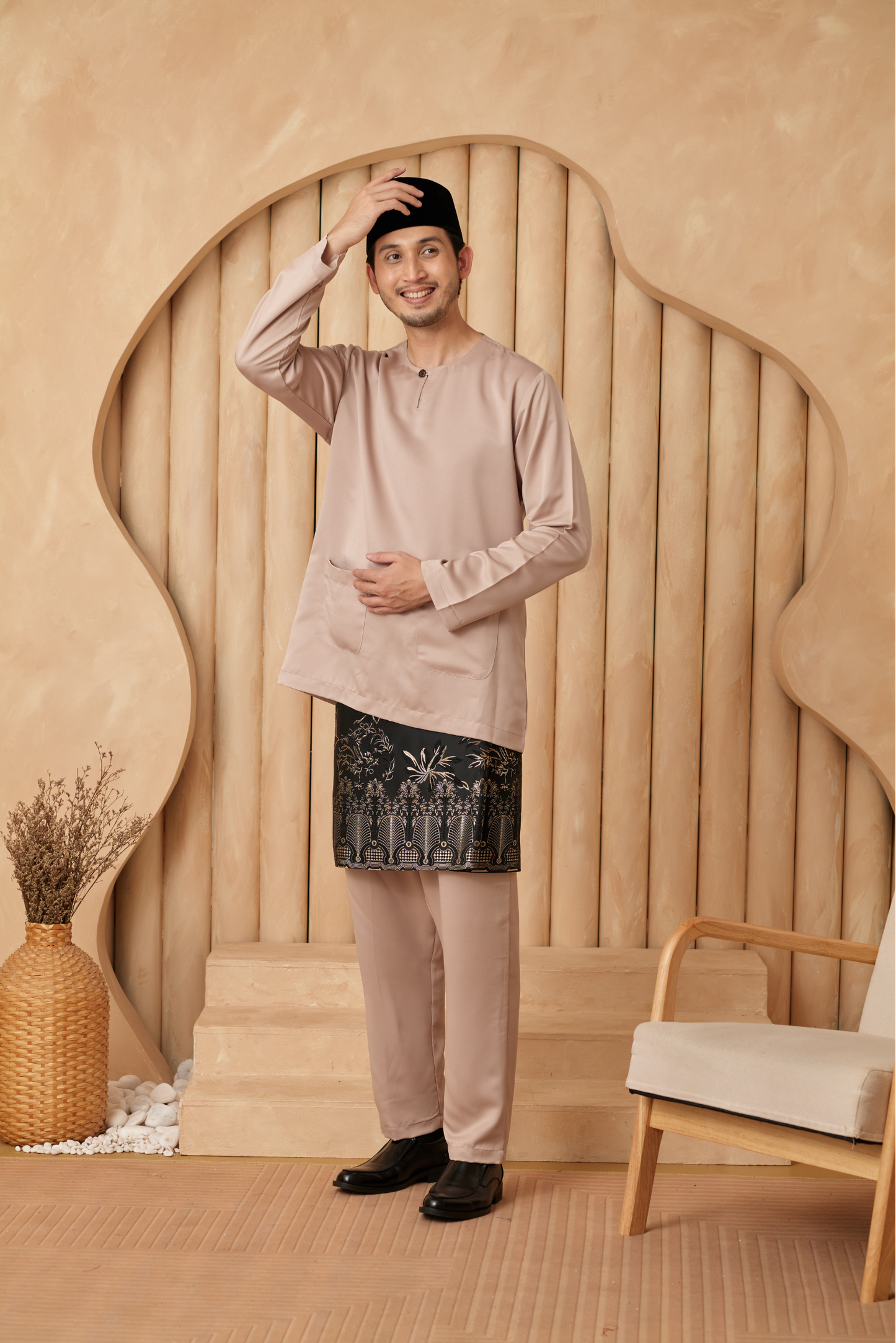 Baju Melayu Teluk Belanga Regular Fit - Champagne