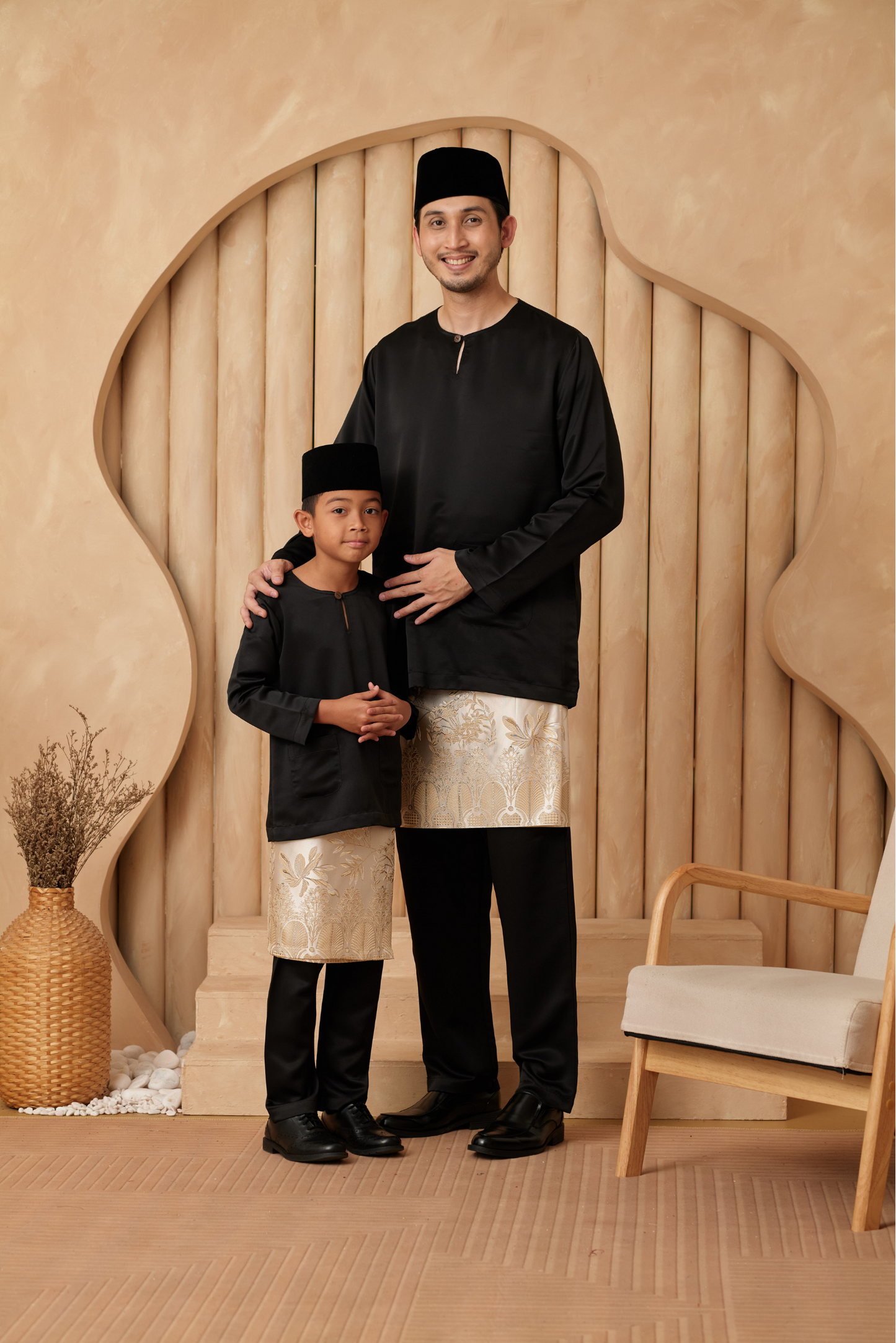 Baju Melayu Teluk Belanga Regular Fit - Black