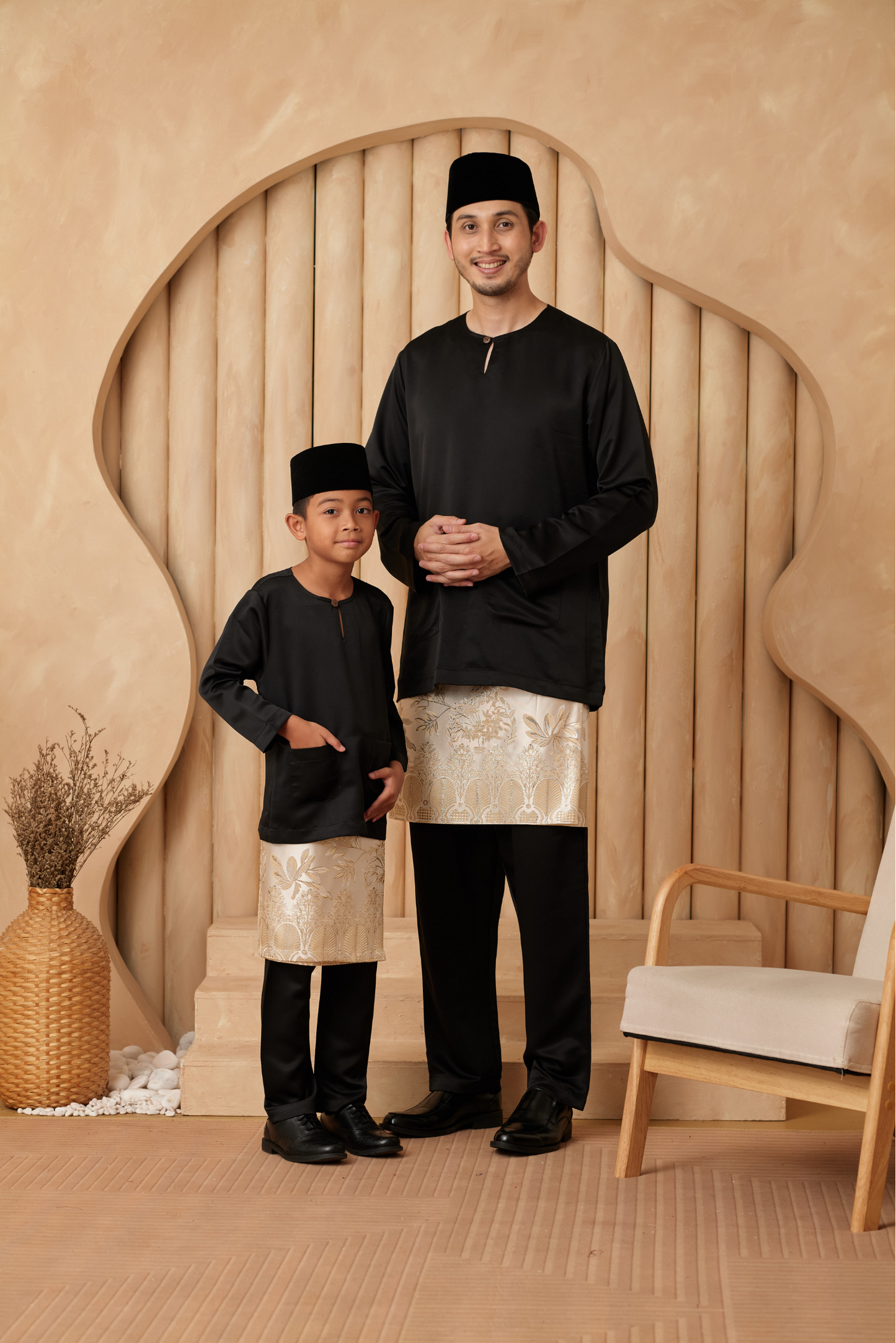 Baju Melayu Teluk Belanga Regular Fit - Black