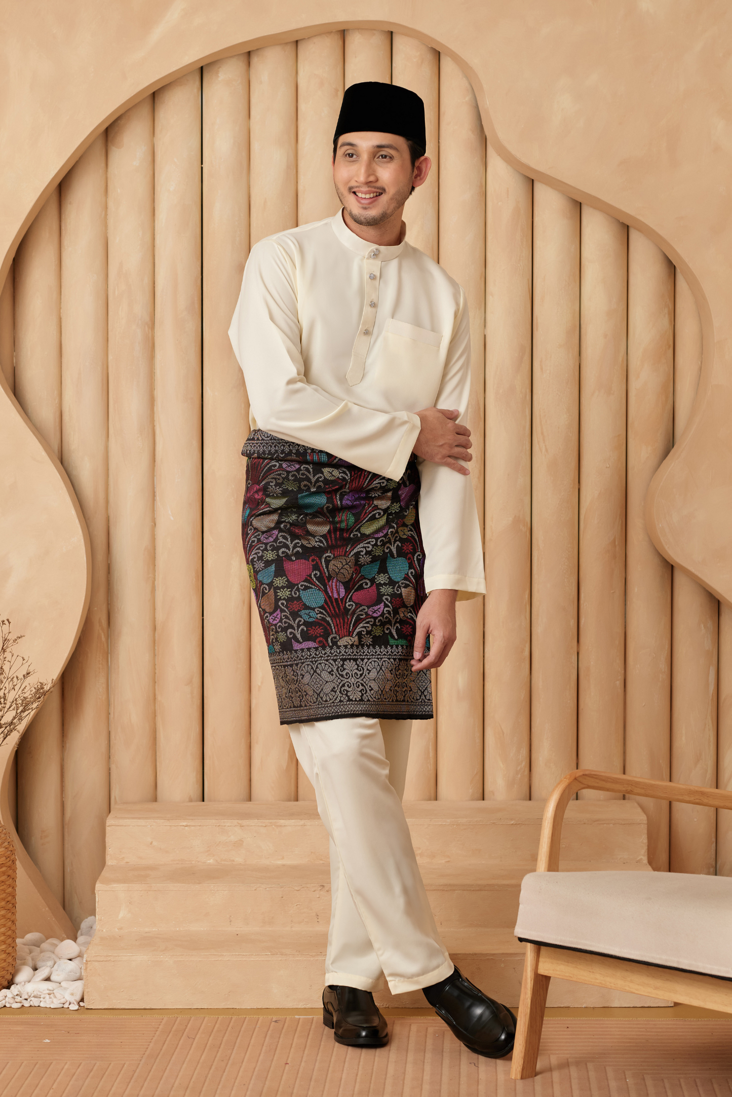 Baju Melayu Cekak Musang Regular Fit - Soft Yellow