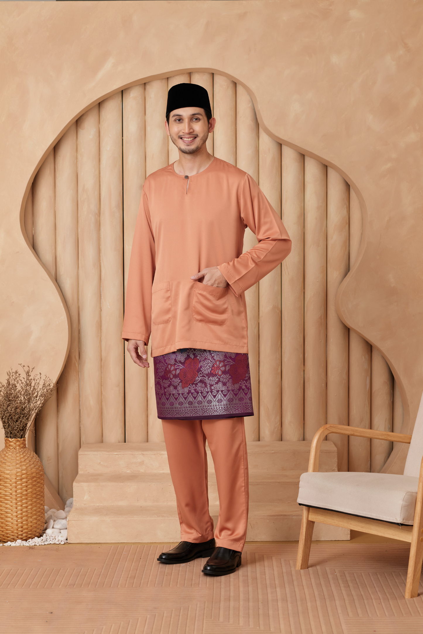 Baju Melayu Teluk Belanga Regular Fit - Copper
