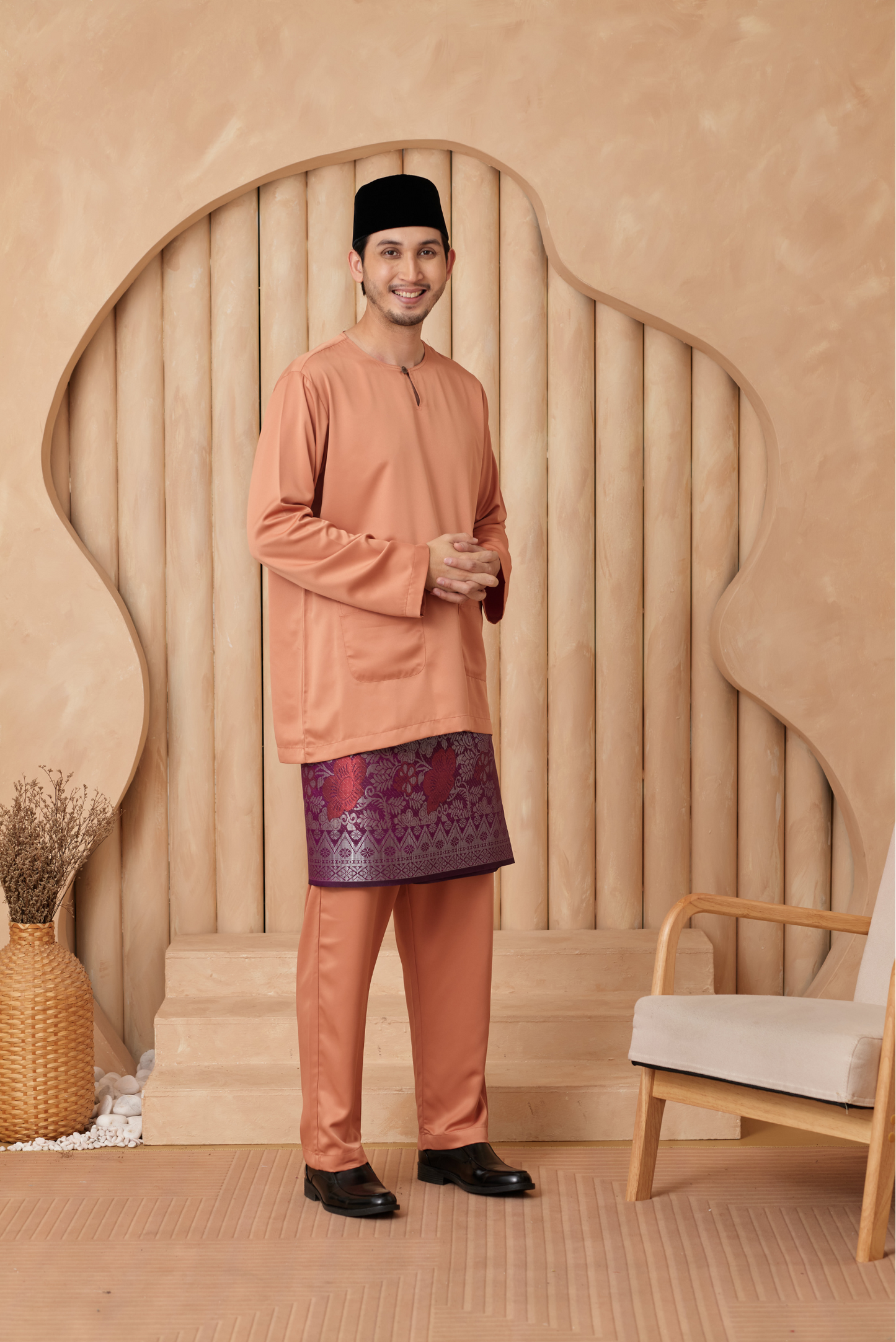 Baju Melayu Teluk Belanga Regular Fit - Copper