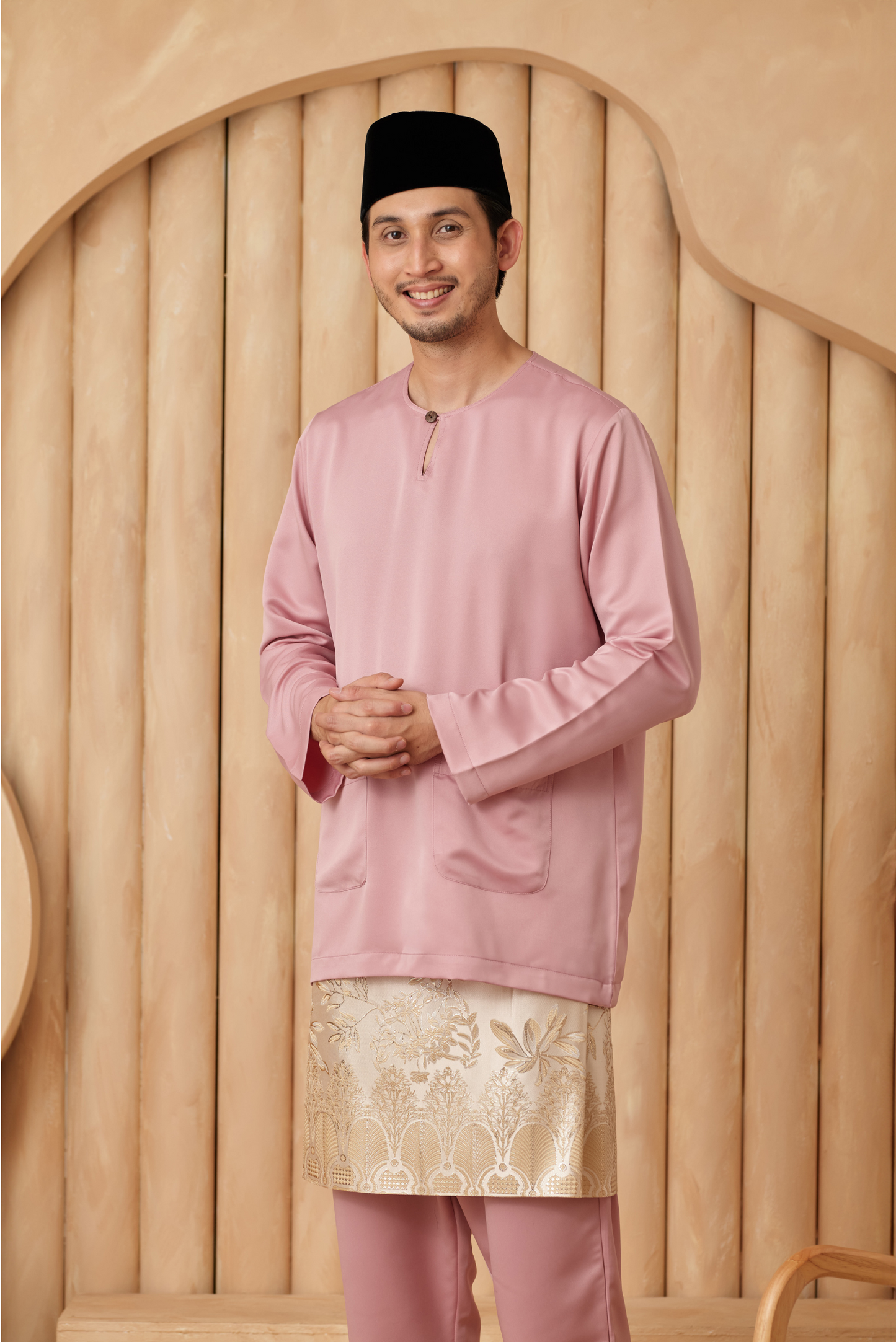 Baju Melayu Teluk Belanga Regular Fit - Dusty Pink