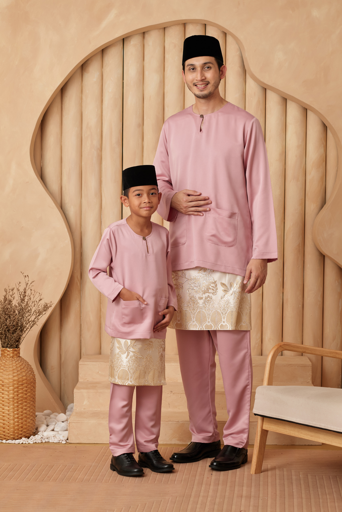 Baju Melayu Teluk Belanga Regular Fit - Dusty Pink