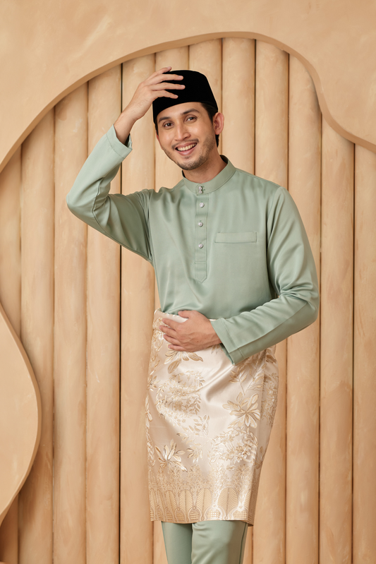 Baju Melayu Cekak Musang Regular Fit - Pistachio