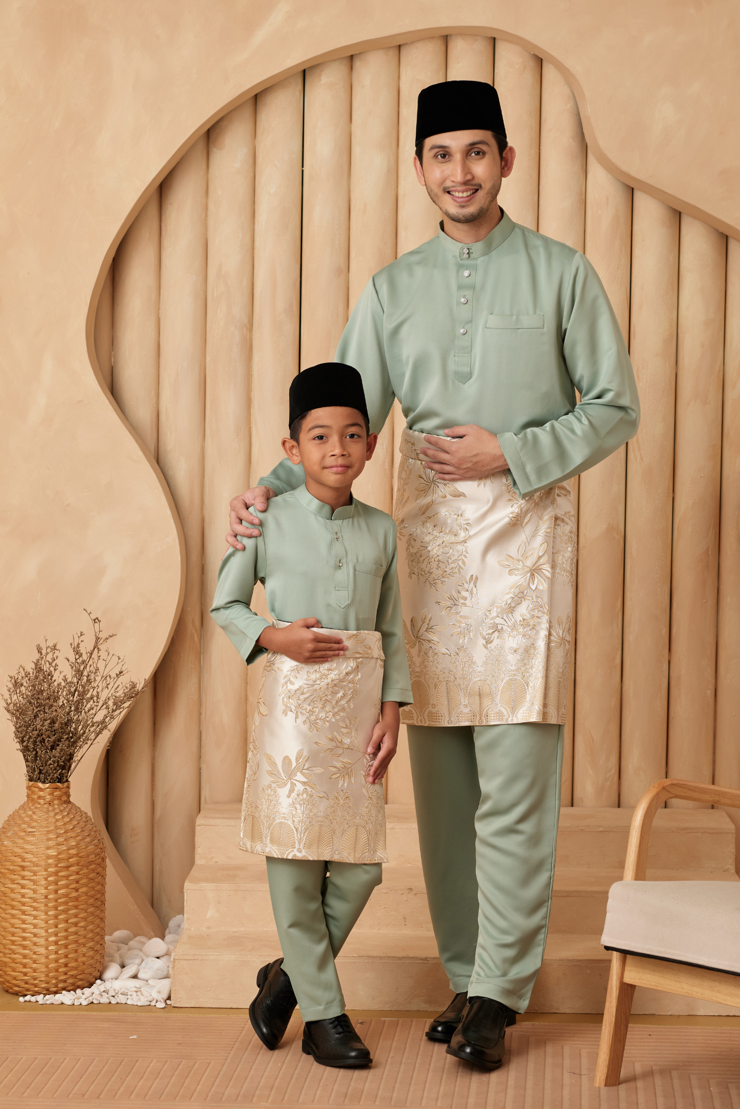 Baju Melayu Cekak Musang Regular Fit - Pistachio