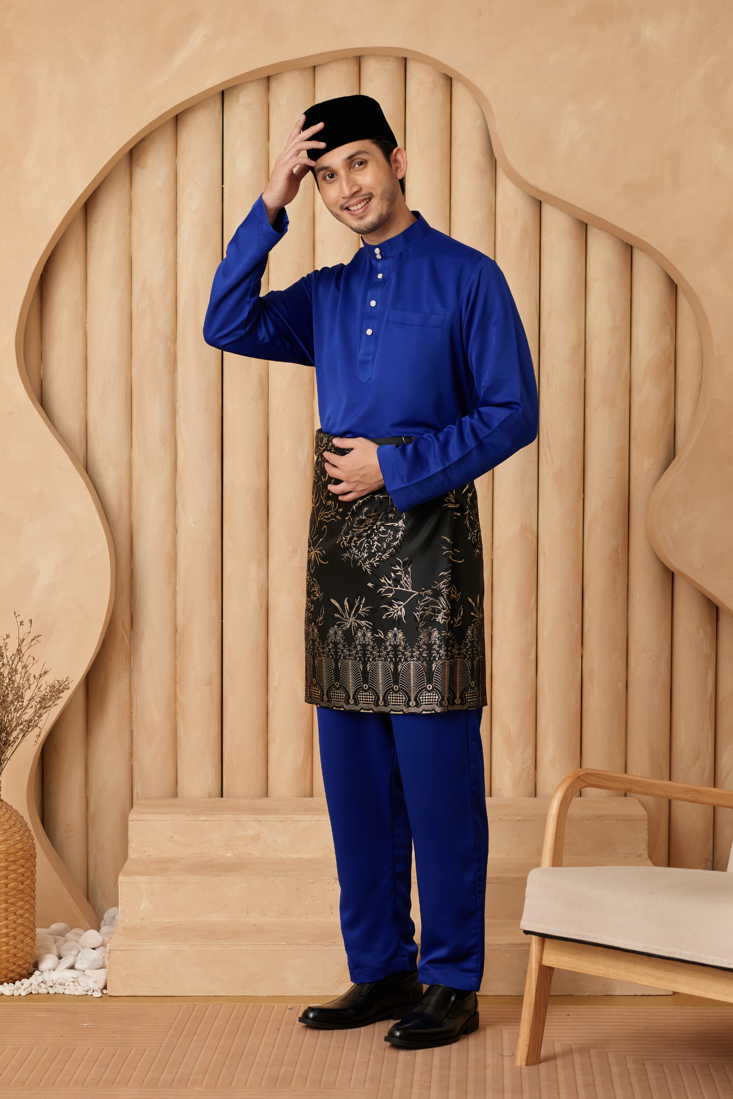 Baju Melayu Cekak Musang Regular Fit - Royal Blue