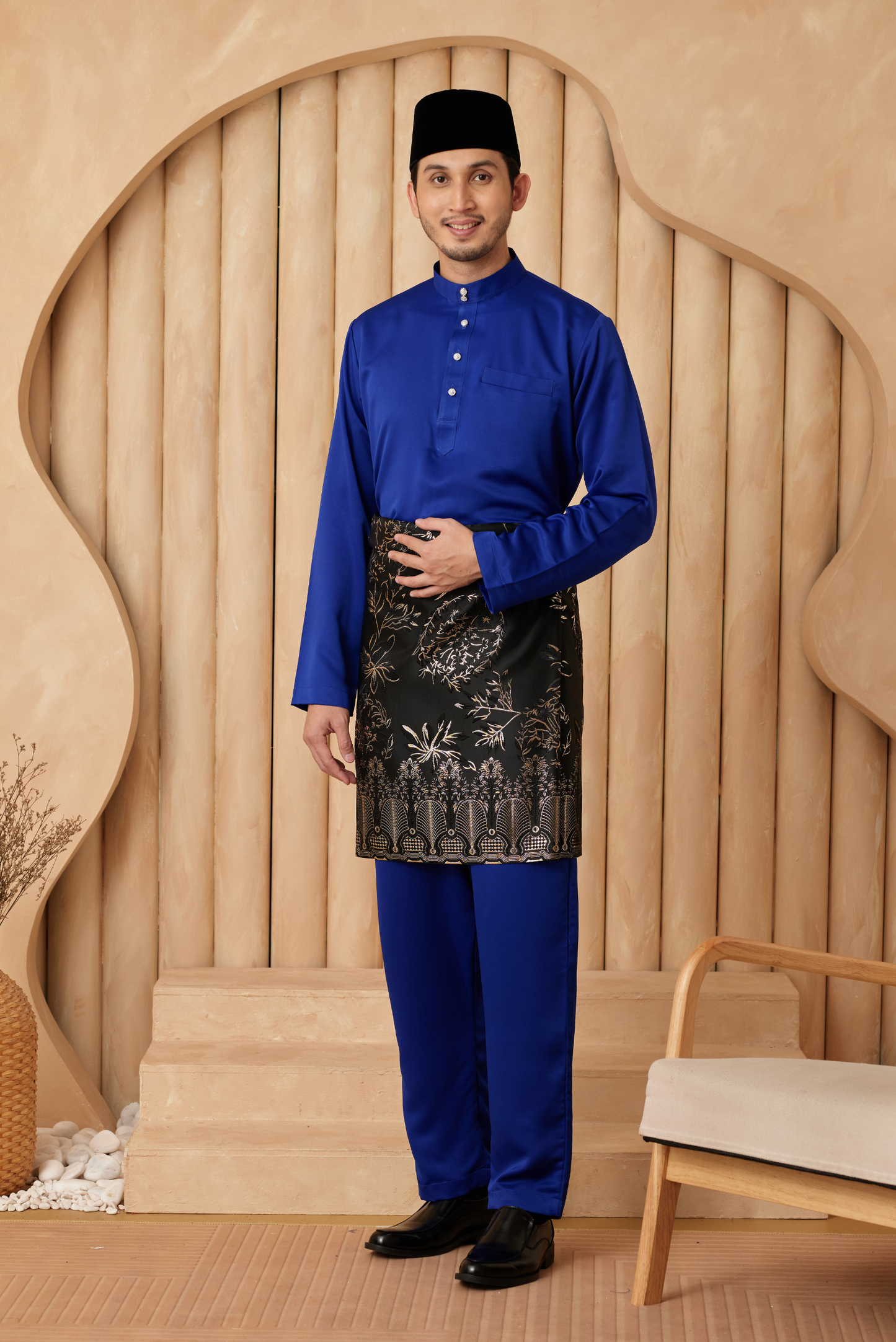Baju Melayu Cekak Musang Regular Fit - Royal Blue