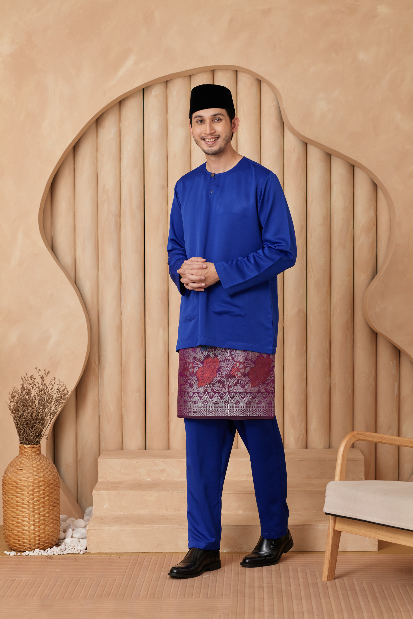 Baju Melayu Teluk Belanga Regular Fit - Royal Blue