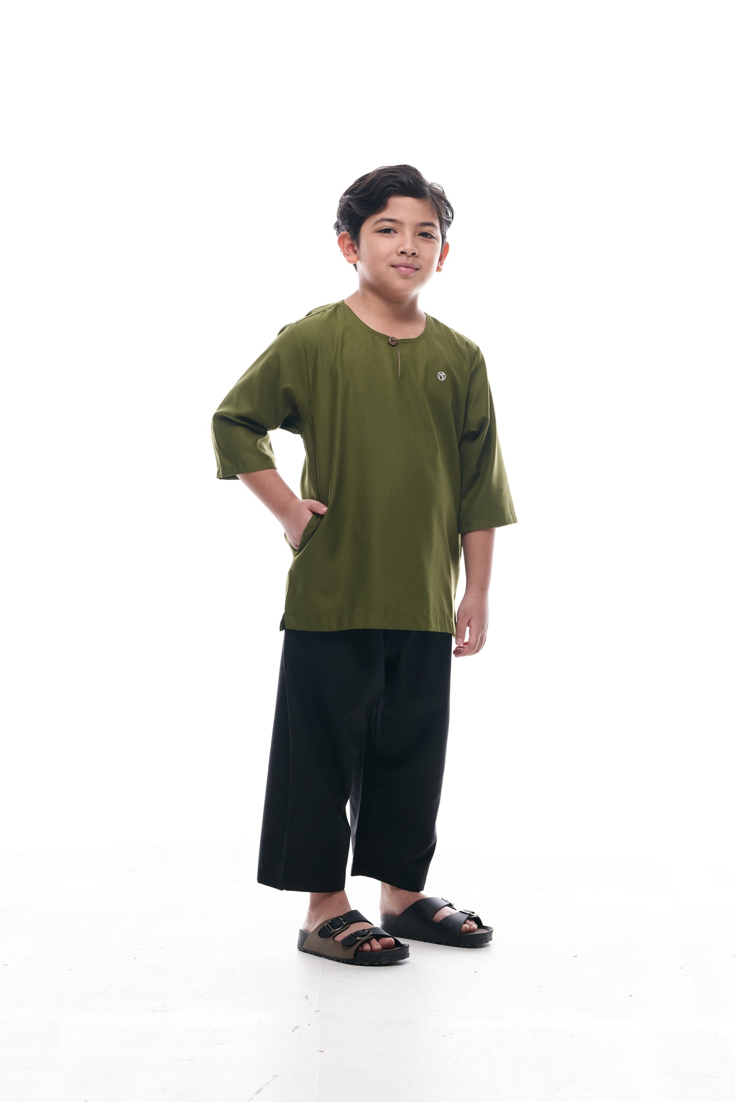Kurta Nusantara KIDS V2 - Olive Green
