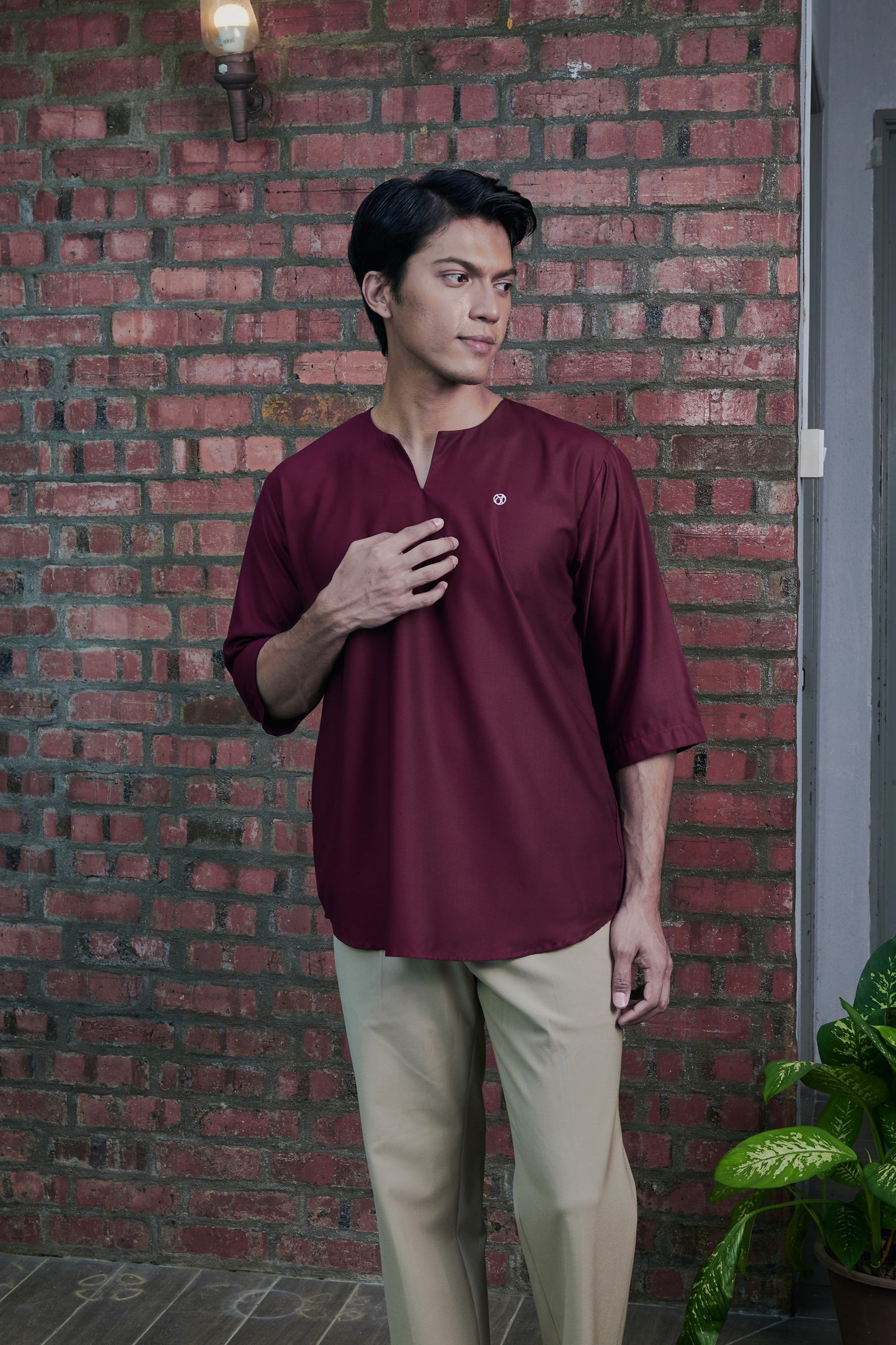 Kurta Belantara Relaxed Fit - Burgundy