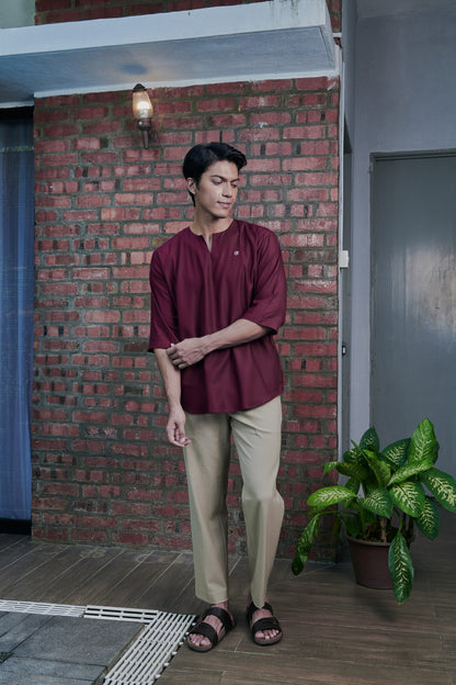 Kurta Belantara Relaxed Fit - Burgundy