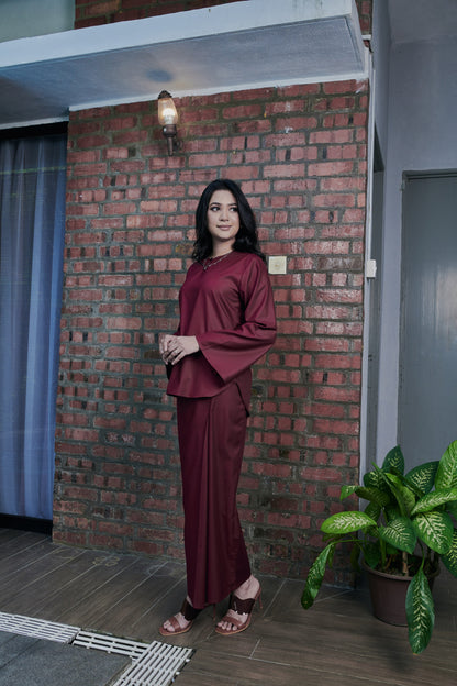 Baju Kurung Mahsuri - Maroon