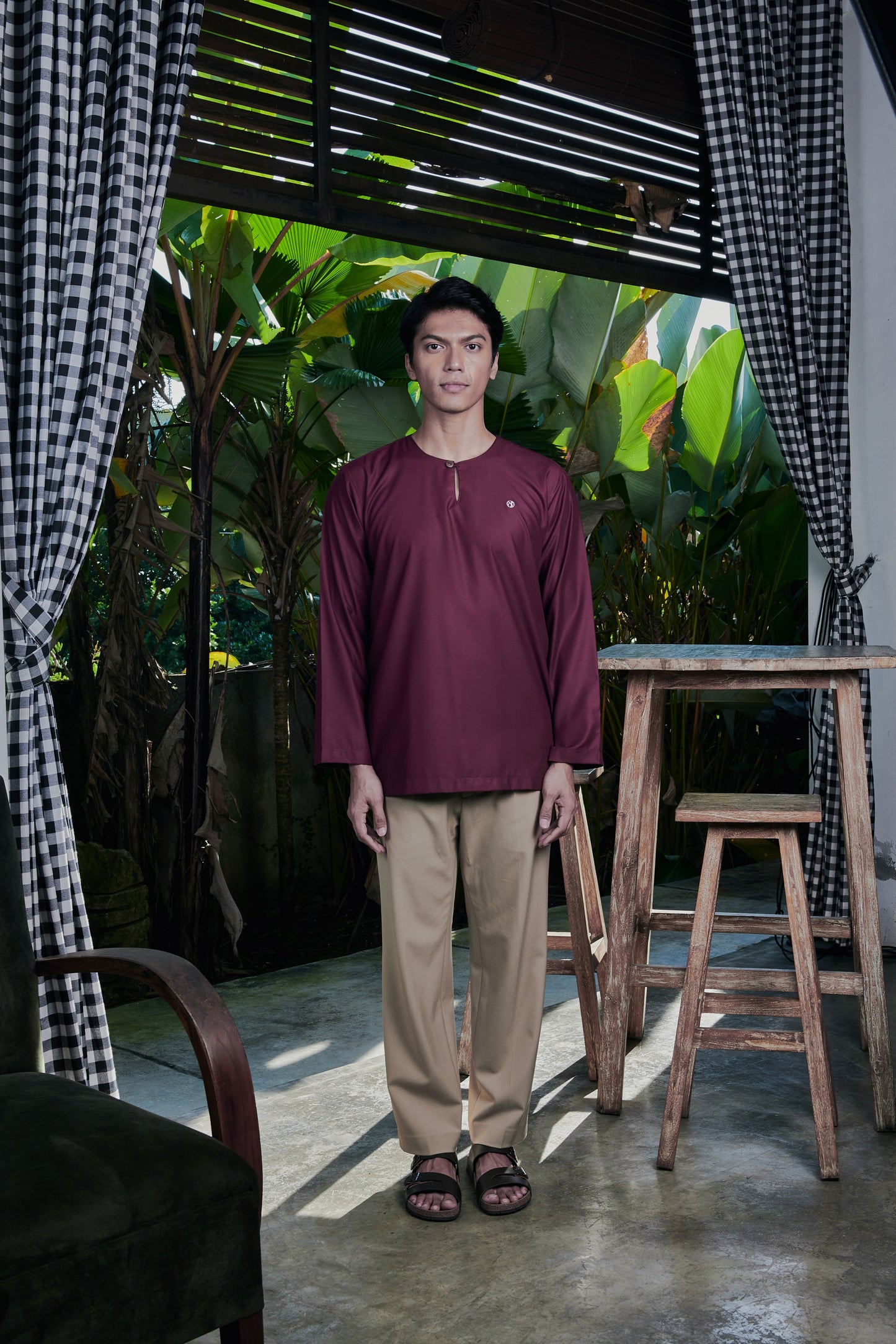 Kurta Tamadun Relaxed Fit - Burgundy