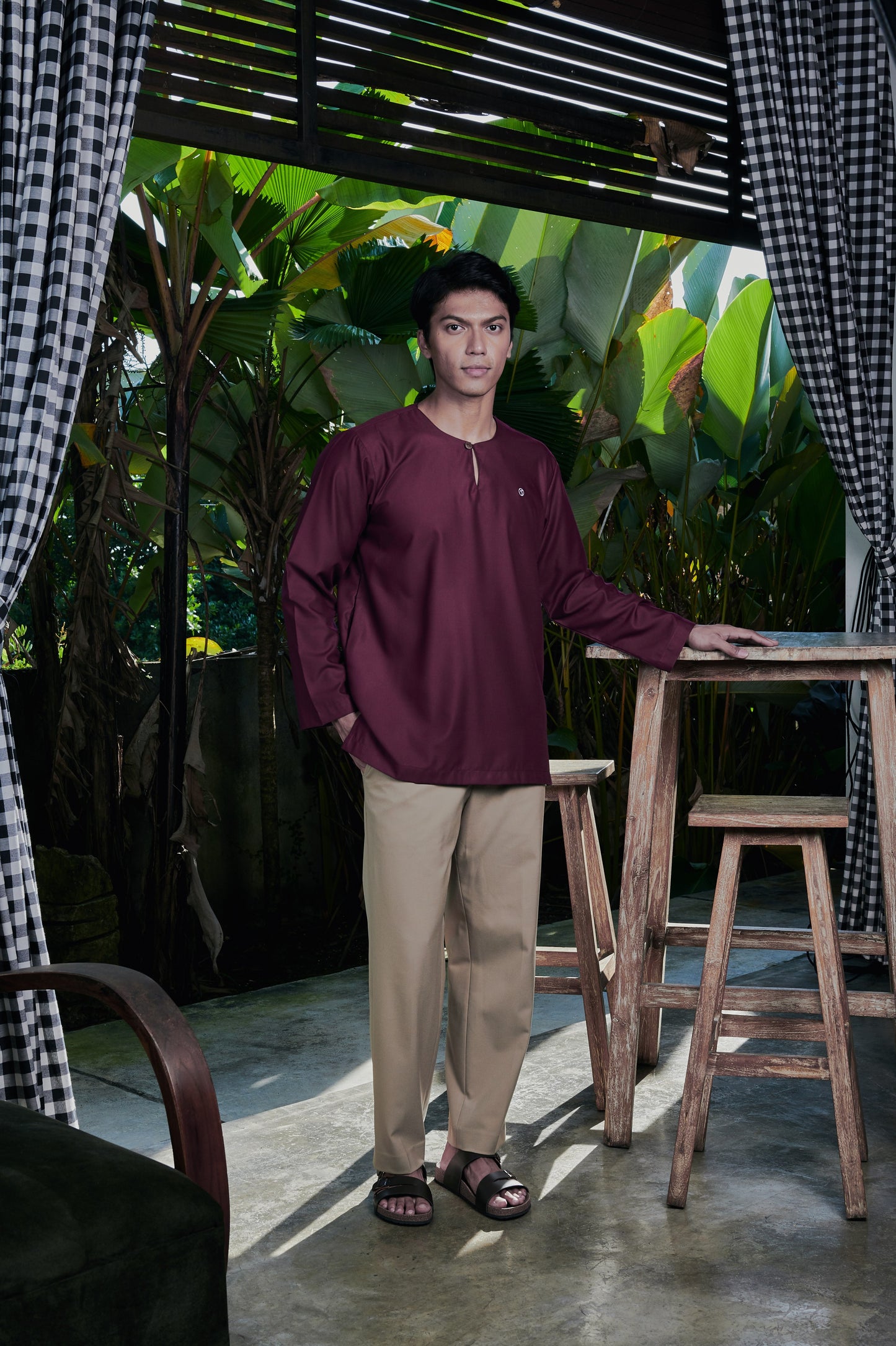 Kurta Tamadun Relaxed Fit - Burgundy