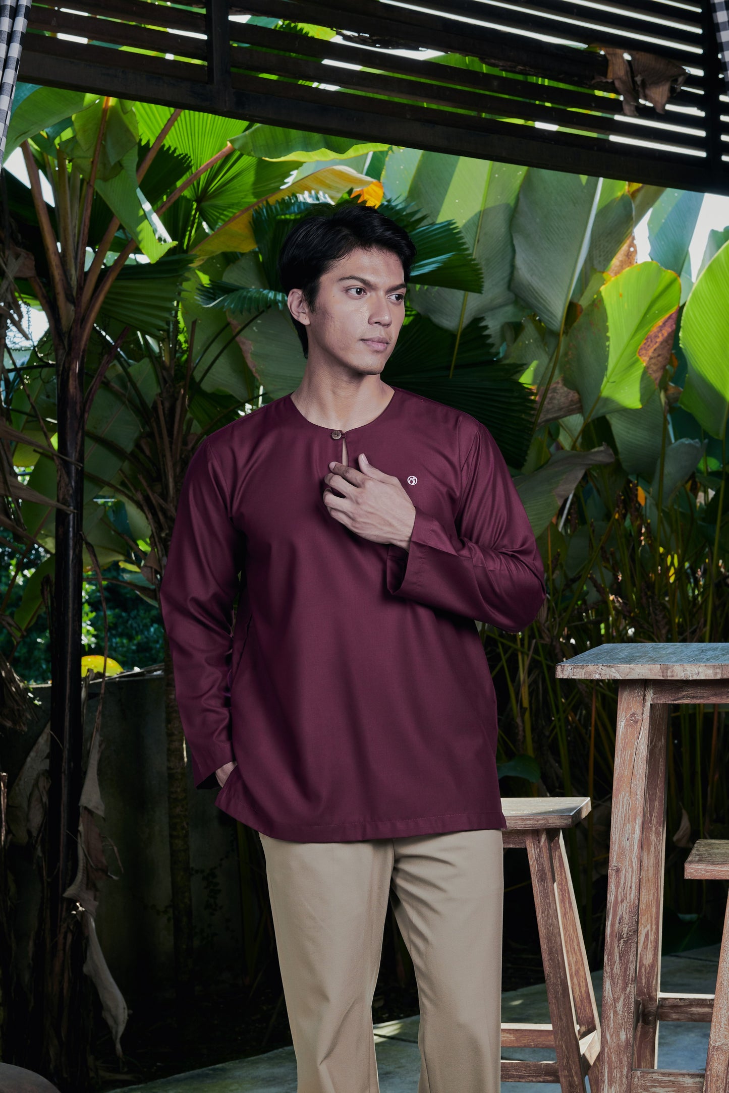 Kurta Tamadun Relaxed Fit - Burgundy