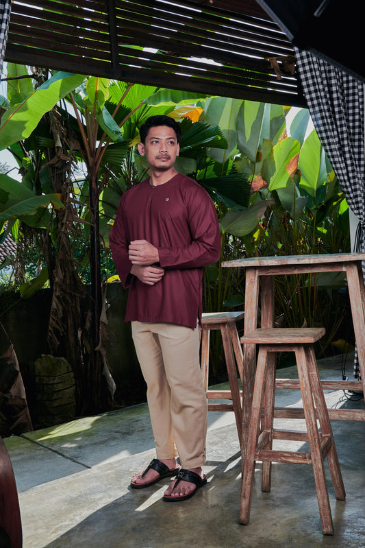 Kurta Tamadun Relaxed Fit - Maroon