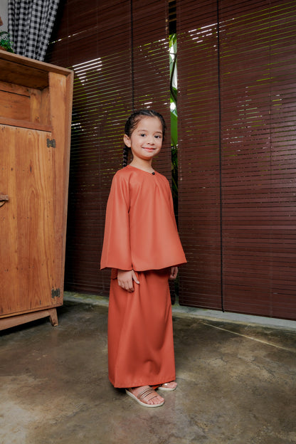 Baju Kurung Mahsuri GIRLS- Brick Orange