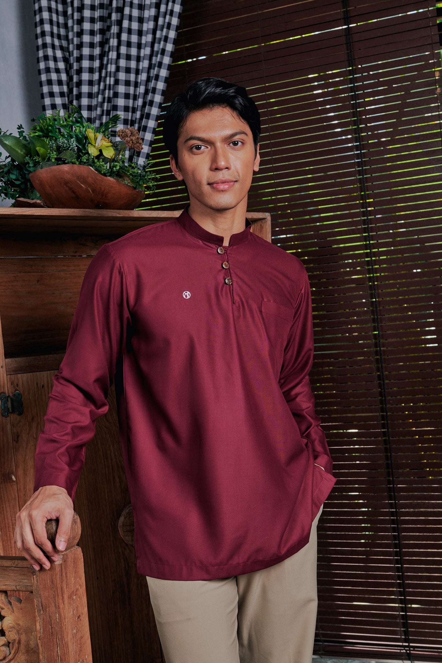 Kurta Adab Relaxed Fit - Burgundy