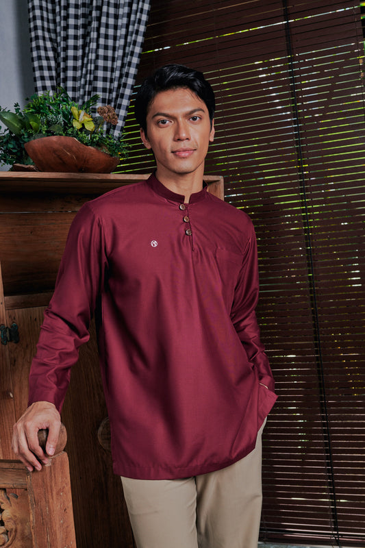 Kurta Adab Relaxed Fit - Burgundy