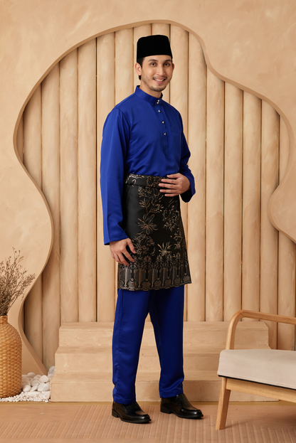 Baju Melayu Cekak Musang Relaxed Fit - Royal Blue