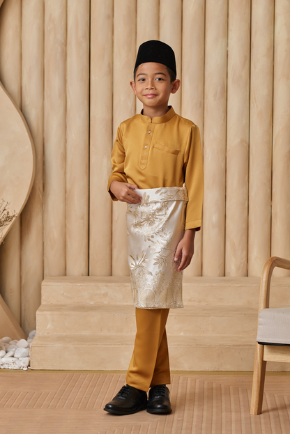 Baju Melayu KIDS Cekak Musang - Mustard