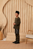 Baju Melayu KIDS Teluk Belanga - Army Green