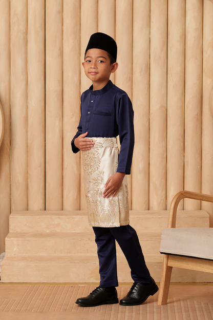 Baju Melayu KIDS Cekak Musang - Navy Blue