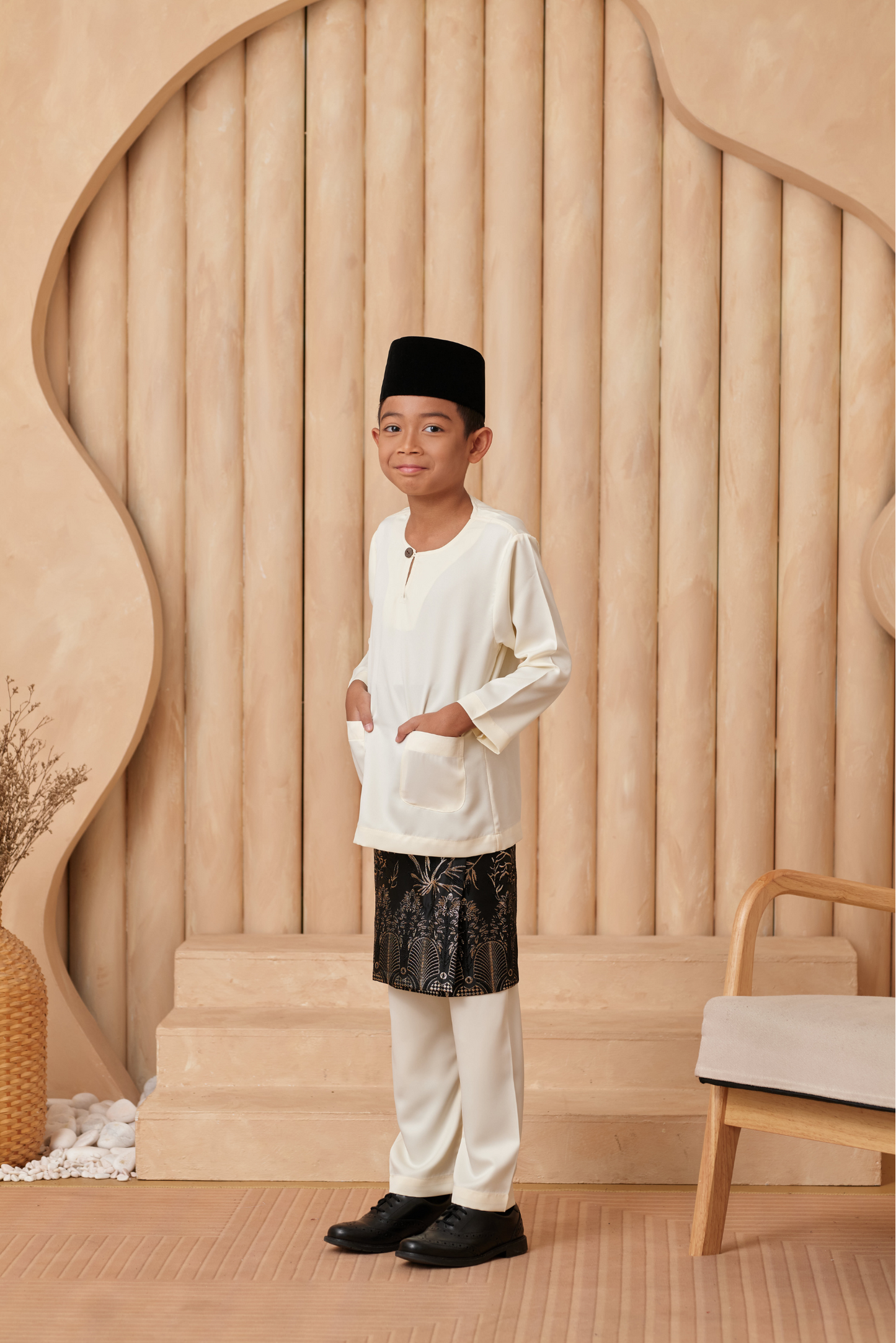 Baju Melayu KIDS Teluk Belanga - Soft Yellow