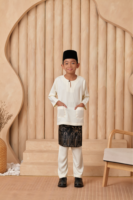 Baju Melayu KIDS Teluk Belanga - Soft Yellow