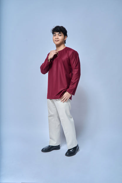 Kurta Tamadun Relaxed Fit - Burgundy