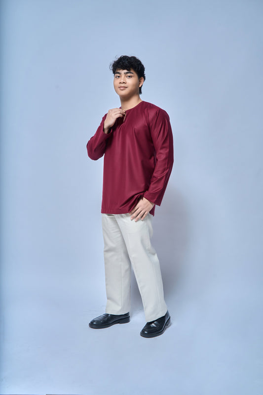 Kurta Tamadun Relaxed Fit - Burgundy