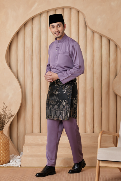 Baju Melayu Cekak Musang Relaxed Fit - Mauve Purple