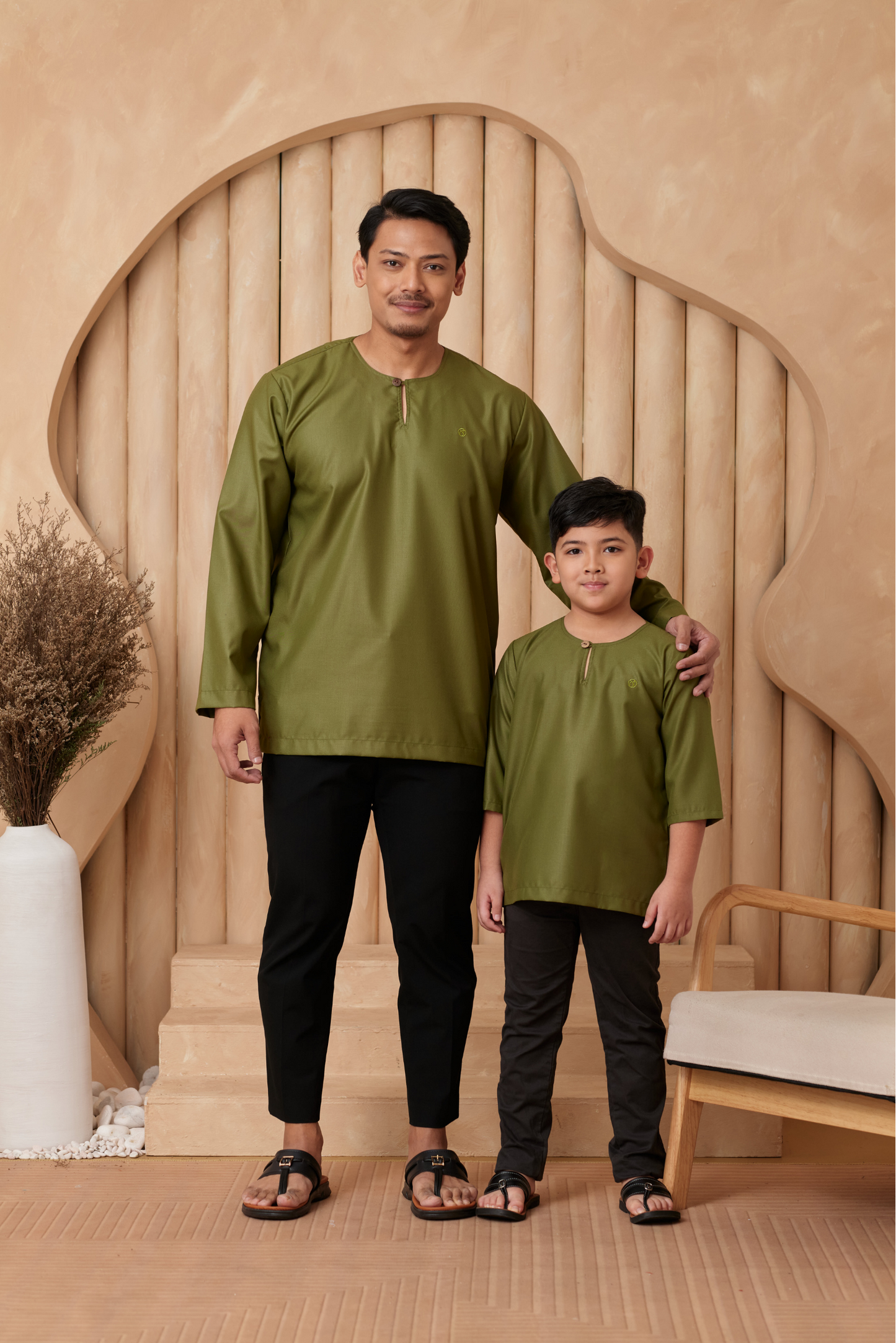 Kurta Nusantara KIDS - Olive Green